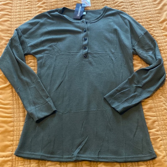 New with tags Molerani Waffle Knit Thermal Shirt Tunic Large - Picture 2 of 3